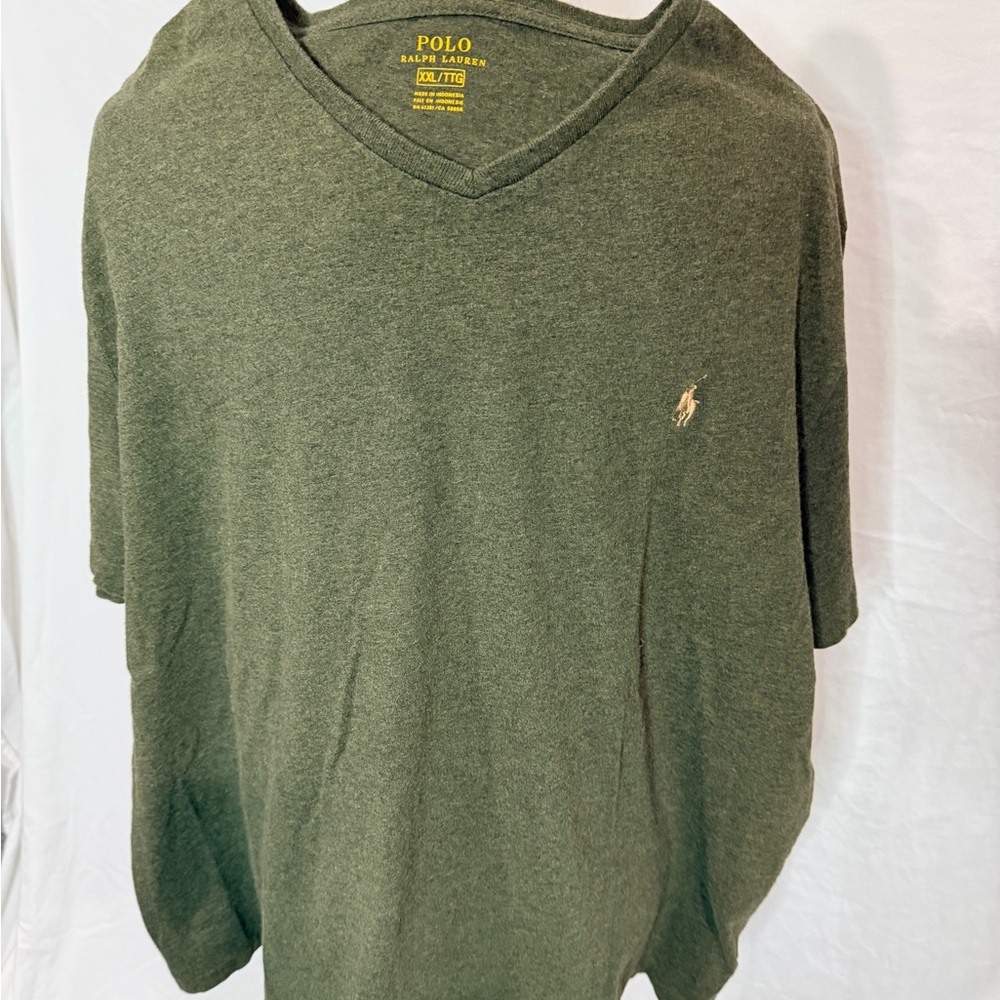 Polo by Ralph Lauren Men's Olive V-Neck Tee